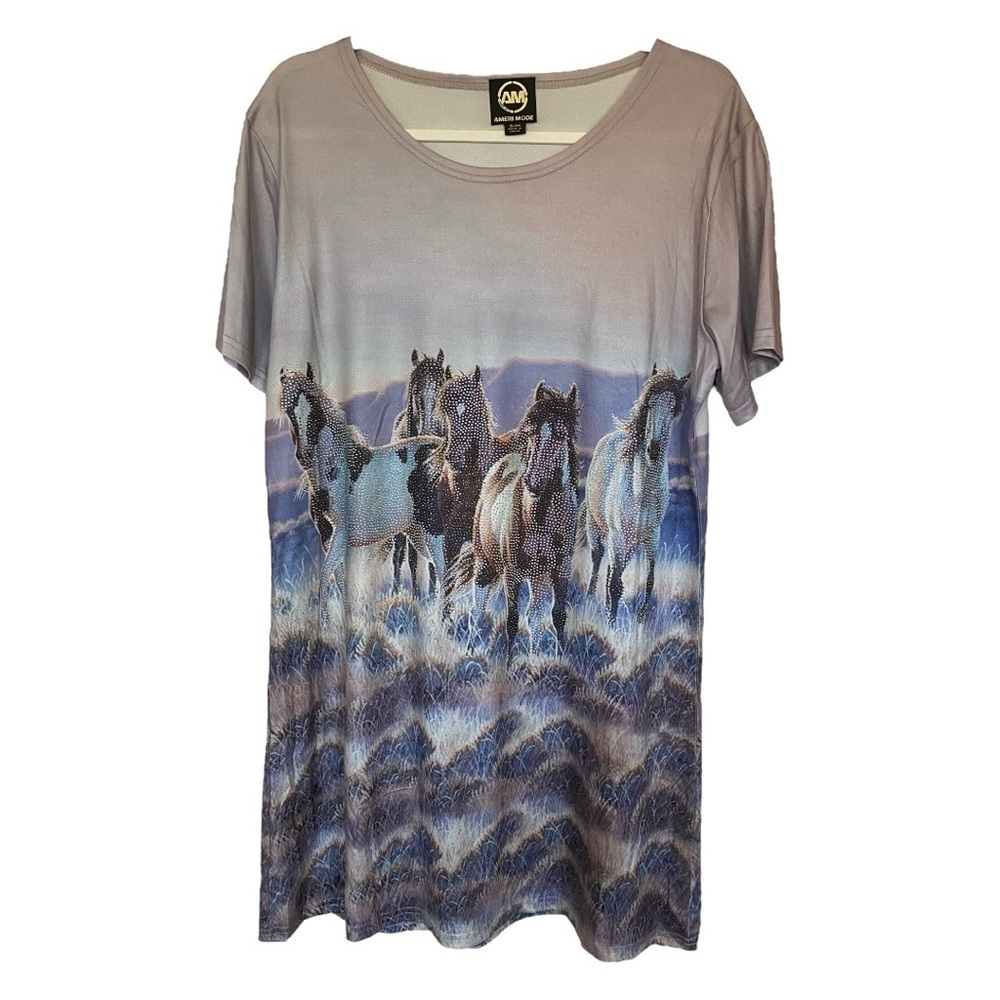 Women's Horse Print Tunic Top/Dress Size S/M